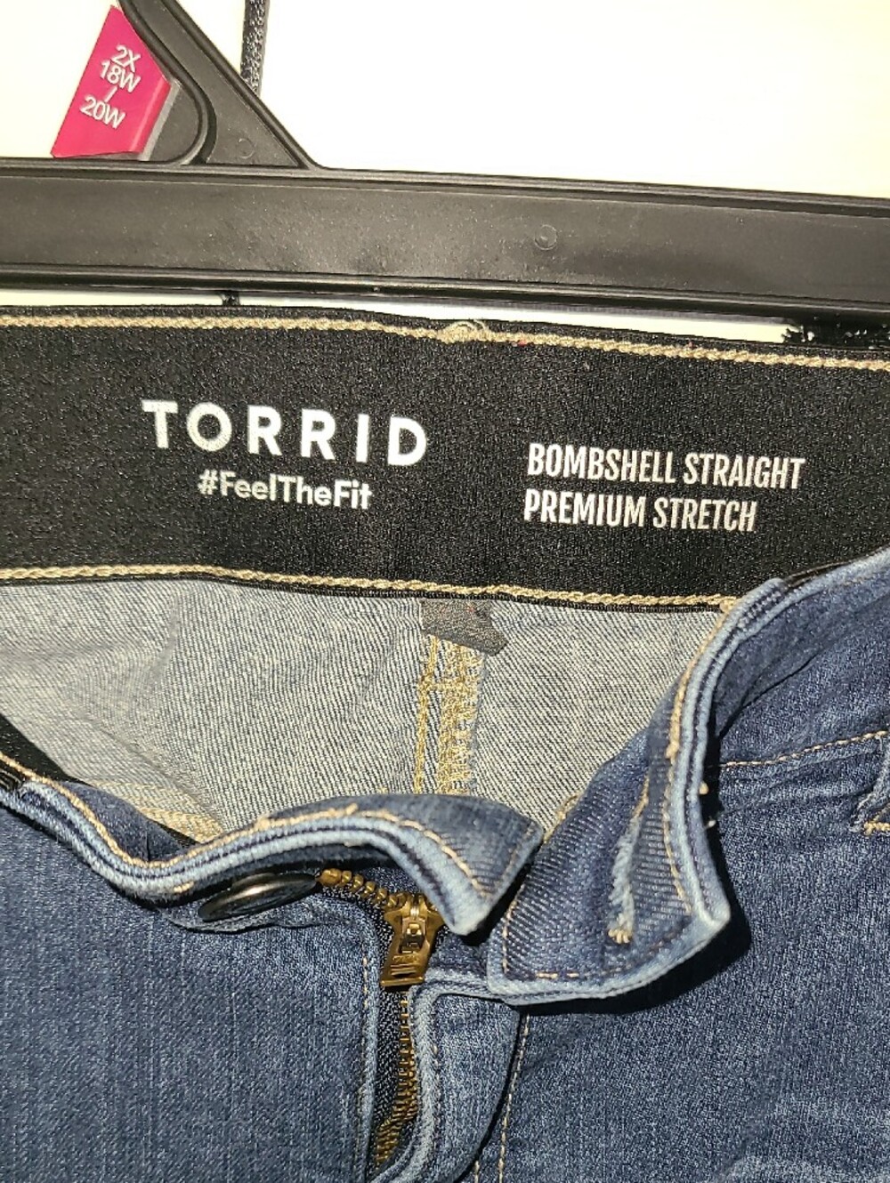 torrid Dark Blue Straight Leg Distressed Jeans - Picture 2 of 4